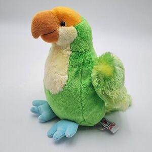 Ganz Webkinz Plush Bird Parakeet 8"‎ HM354 Green Yellow Parrot Stuffed Animal